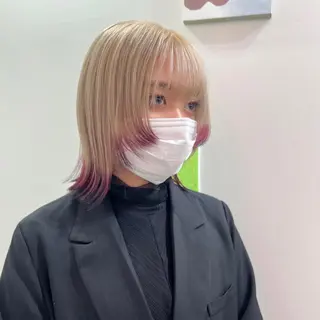 ショート カラー ヘアアレンジ 🧨ブリーチー×ボブ レイヤー💎じゅえるのヘアスタイル