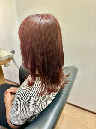 ミディアム カラー 秋山知穂🌸縮毛矯正 ショートお任せ🌸のヘアスタイル