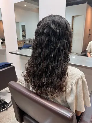 ロング デジタルパーマ/ ウェーブパーマ/神野のヘアスタイル