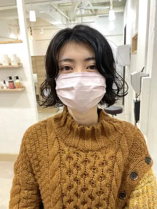 ショート パーマ 銀座No.1髪質改善 縮毛矯正/本木のヘアスタイル