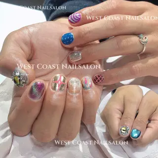 ネイル リボン、ガーリー パーツ放題専門店のネイルデザイン