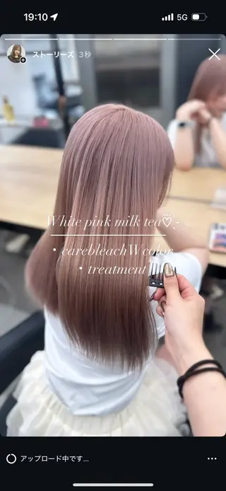 ロング カラー NAMI🤎ブラウン &ミルクティー🤍のヘアスタイル