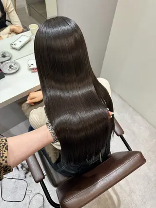 ロング 韓国風✨髪質改善✨ 縮毛矯正✨松浦知奈美のヘアスタイル