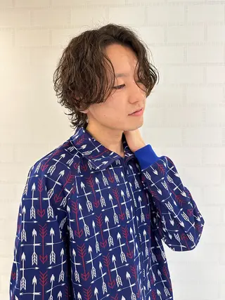 ミディアム メンズ 縮毛矯正/パーマ /艶髪/赤松❄️のヘアスタイル