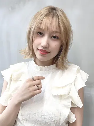 ミディアム カラー SOURCE 茨木のヘアスタイル