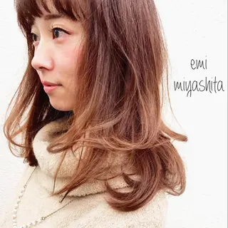 セミロング カラー パーマ ヘアアレンジ 表参道Lise おおいしおりのヘアスタイル