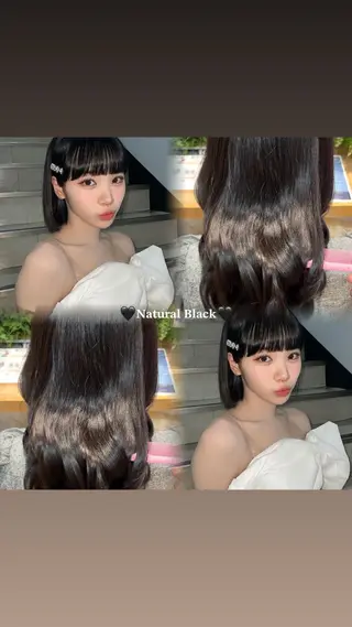 ロング しゅり/韓国艶カラー 🩶🫧エクステ🎀のヘアスタイル