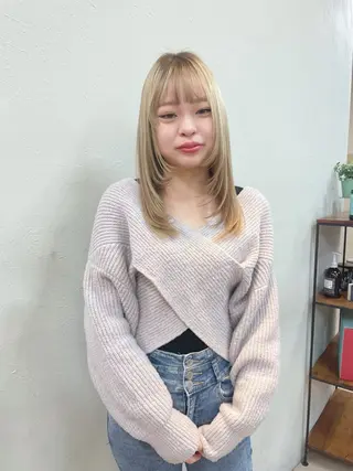 ロング HIKARI🐈‍⬛ レイヤー×デザインのヘアスタイル