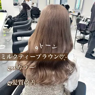 ロング カラー NAMI🤎ブラウン &ミルクティー🤍のヘアスタイル