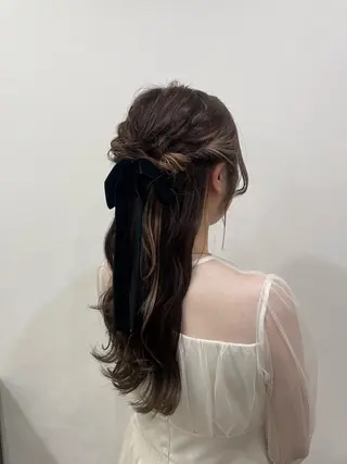 ロング ヘアアレンジ 韓国風パーマ/ヘア セット/店長みづきのヘアスタイル