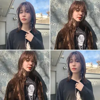 ミディアム カラー ブリーチなし透明感 艶🌟YOSHIKIのヘアスタイル