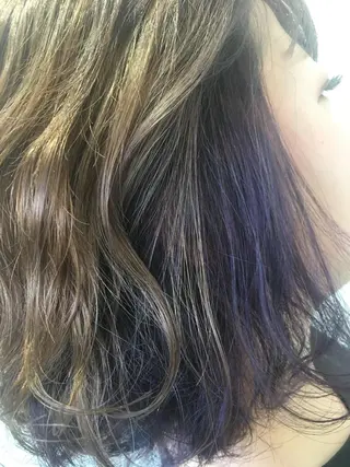 セミロング ブリーチ毛縮毛矯正 👑山口のヘアスタイル