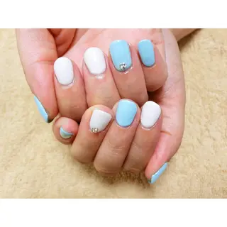 ネイル 痛ネイル/ワンホン/ フィルイン/長さだしのネイルデザイン