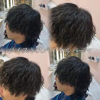 ミディアム パーマ メンズ 🫧メンズパーマ/ カラー/愛莉🫧のヘアスタイル