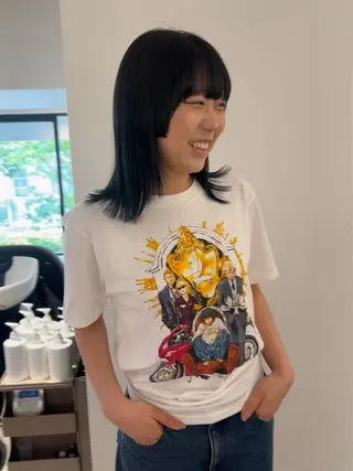 ミディアム カラー ハシヅメ キョウカのヘアスタイル