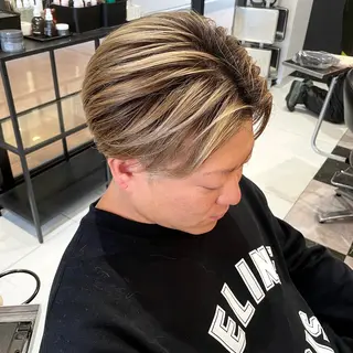 ショート カラー メンズ メンズヘア特化 崎田 成人のヘアスタイル