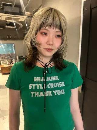 ミディアム 石原 実のヘアスタイル