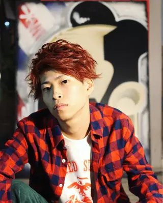 ショート カラー パーマ メンズ 石鳶 勝のヘアスタイル