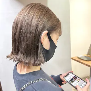 ショート カラー ボブ/パーマ ミヒラケイタのヘアスタイル