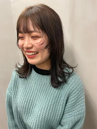 ミディアム カラー パーマ ヘアアレンジ メンズ キッズ ネイル マツエク・マツパ アイブロウ tatsumi/ボブ ウルフ/レイヤーのヘアスタイル