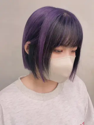 ショート カラー SALOWIN池袋East店3F所属・インナーカラー 推し ブリーチ 髪質改善のヘアスタイル