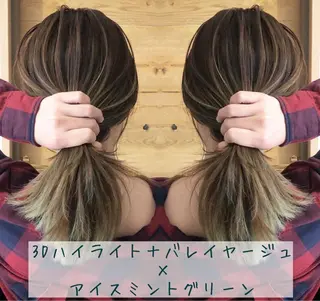 ミディアム カラー テトネ タカシのヘアスタイル