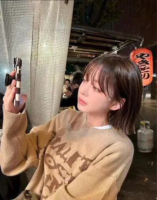 ショート カラー 山崎/ボブ縮毛矯正 レイヤー髪質改善のヘアスタイル