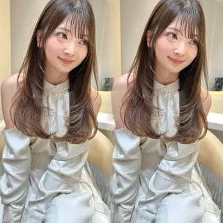 ロング カラー レイヤー/韓国 ハイトーン興津史弥のヘアスタイル