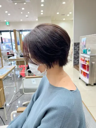 ミディアム カラー 太白区白髪ぼかし/ ボブカット/千葉達人のヘアスタイル