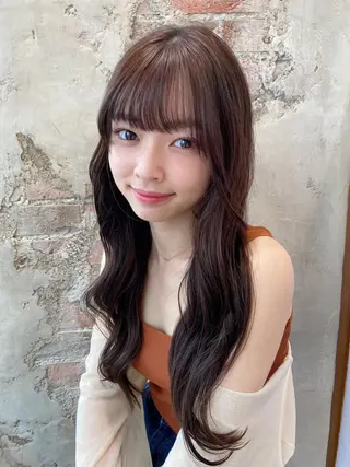 セミロング カラー 顔周り/くびれヘア 韓国ヘア💕風間るなのヘアスタイル
