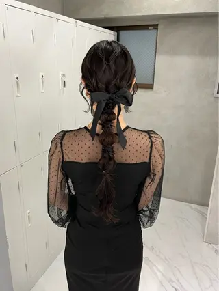 ロング ヘアアレンジ riko/レイヤー/ 艶カラー/ヘアセットのヘアスタイル