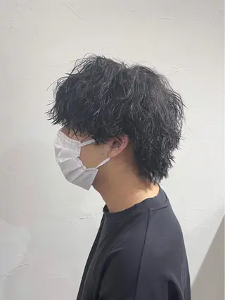 ミディアム パーマ かんばら りょーいのヘアスタイル