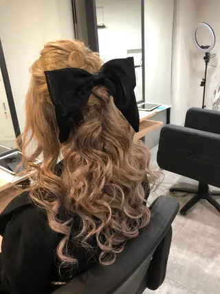 ロング カラー ヘアアレンジ 下妻 カラーエクステ難波のヘアスタイル