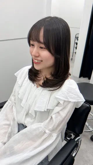 ミディアム パーマ GO TODAY シェアサロン 銀座Arc店所属・デジタルパーマ🫧 韓国風ヘア🫧サクラのヘアスタイル