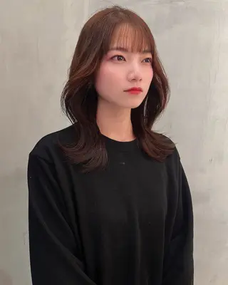 ミディアム 韓国レイヤーカット/ 縮毛矯正/羽田航のヘアスタイル