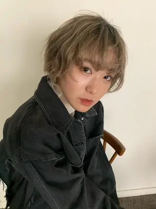 ショート カラー パーマ ヘアアレンジ メンズ キッズ ネイル マツエク・マツパ SALOWIN梅田茶屋町店所属・ウルフレイヤーカット /チヒロのヘアスタイル