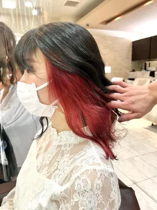 セミロング カラー ヘアアレンジ 🔶似合わせセンター パート/ヤス🔶のヘアスタイル