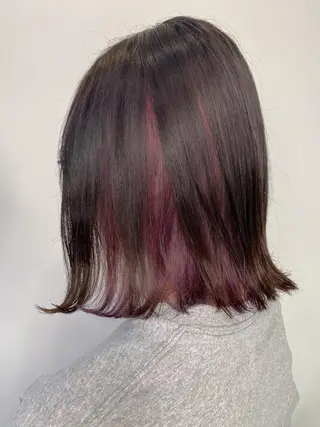 ミディアム カラー ヘアアレンジ 【艶髪×韓国風】 毛流れ職人 RYOのヘアスタイル