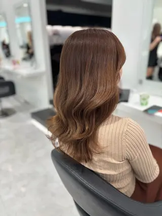 ロング カラー ブリーチなし透明感 ×縮毛矯正🤍ユウのヘアスタイル