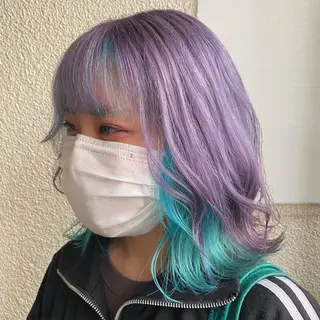 ミディアム カラー パーマ ヘアアレンジ メンズ キッズ ネイル マツエク・マツパ 🌈デザインヘア職人 Kaede🌈のヘアスタイル