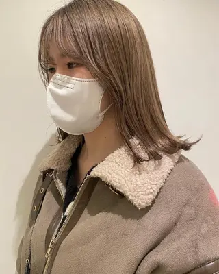 ミディアム カラー アオイ🩵暖色 /まろやかカラーのヘアスタイル