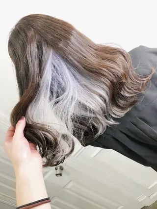 ロング カラー ヘアアレンジ メンズ キッズ 💟Chloe原宿店 🩶ハイトーンのヘアスタイル