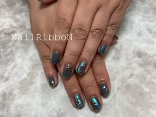 ネイル ネイルリボン 受付スタッフのネイルデザイン