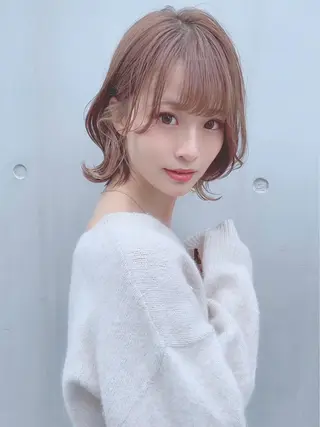 ミディアム カラー パーマ ヘアアレンジ 公式 Ease by amble luxeのヘアスタイル