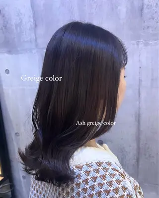 ミディアム カラー soft beige naoki.のヘアスタイル