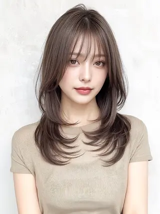 ロング カラー 莉乃/縮毛矯正/髪質 改善/艶カラーのヘアスタイル