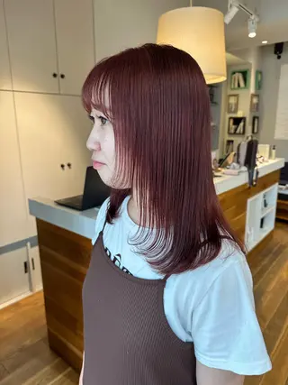 セミロング カラー 塩澤 榛奈のヘアスタイル