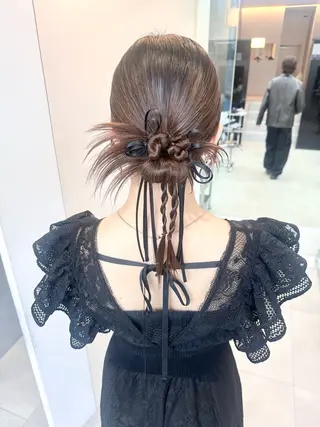 セミロング ヘアアレンジ 染谷 遥花のヘアスタイル