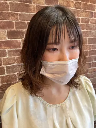 ミディアム カラー パーマ ヘアアレンジ メンズ キッズ ネイル マツエク・マツパ アイブロウ times salon名駅所属・久木原 ゆりのヘアスタイル