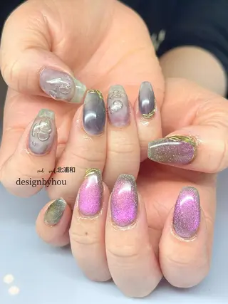 ミディアム ネイル 長さ出し専門 nynaのネイルデザイン